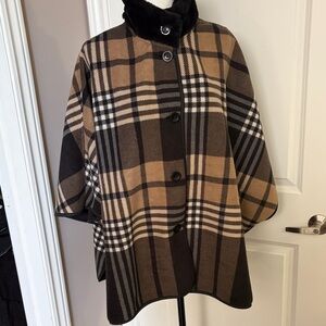Plaid Women's Cape Coat
